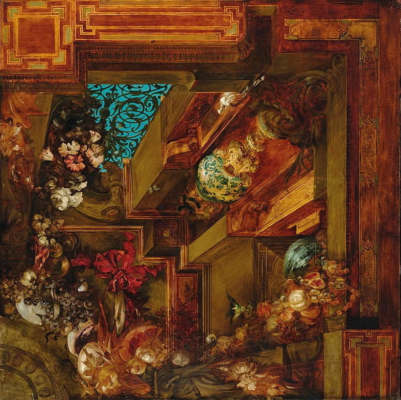 Notte e mattina, parte 2 di un dipinto del soffitto in quattro parti per la sala da pranzo di Makart